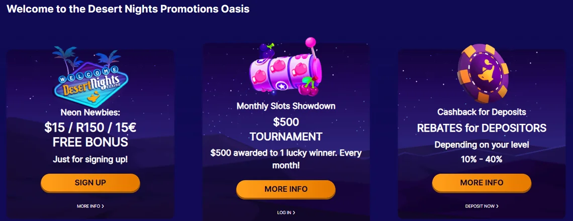 Desert Nights Casino promotions