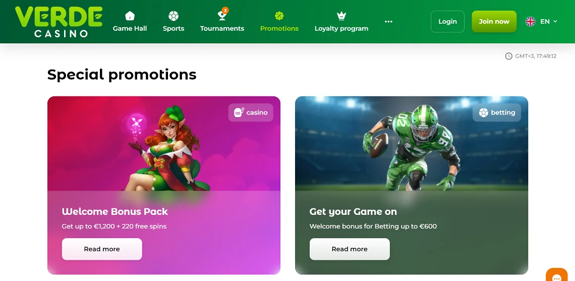 Verde Casino Bonuses